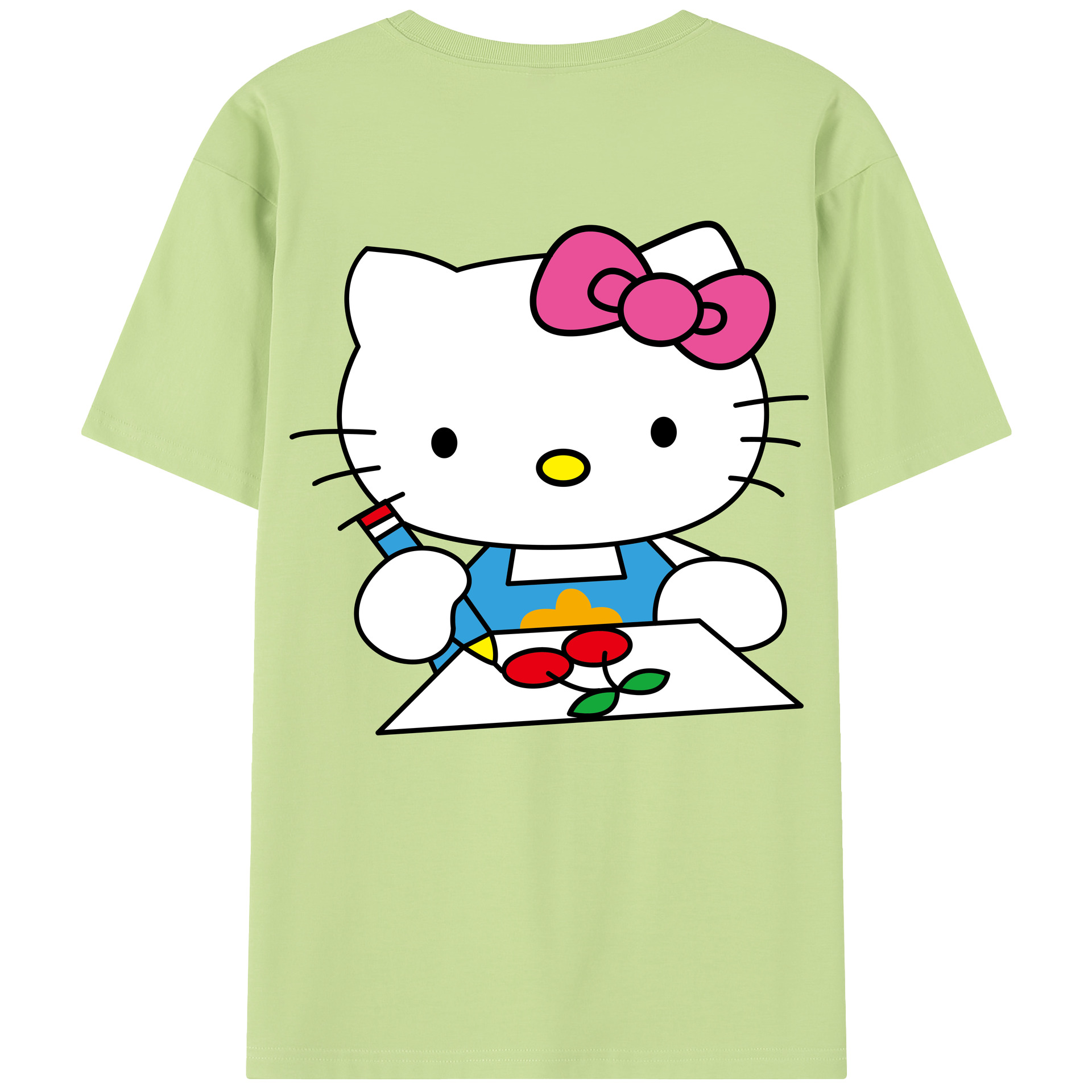 （画像用） Hello Kitty ハローキティ 綿100％半袖Tシャツ（背面プリント）